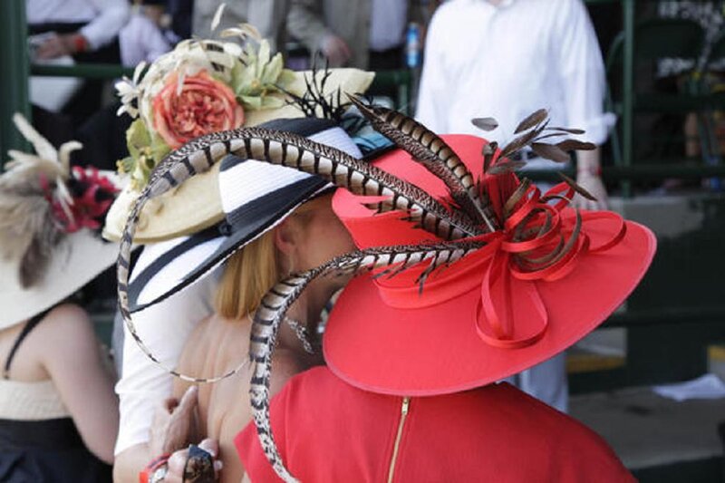 Women Wearing Hats — Red