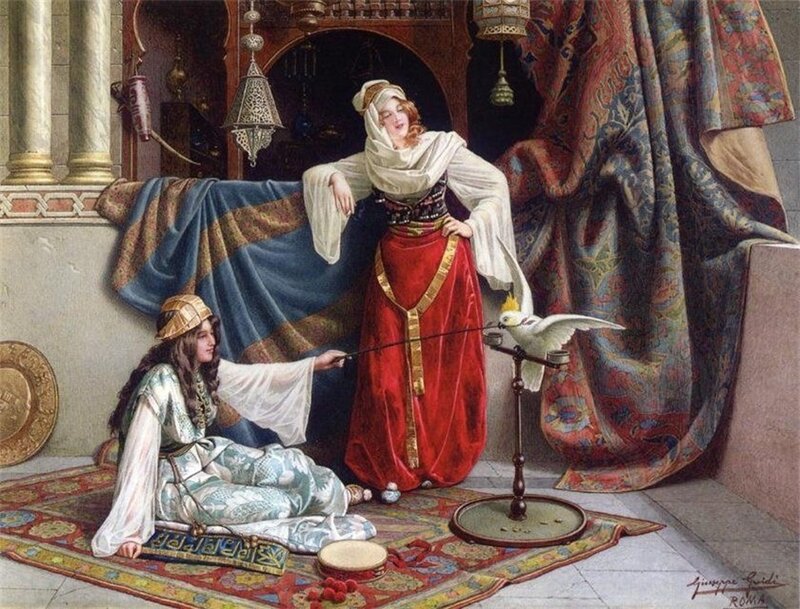 Women with Bird in Room
