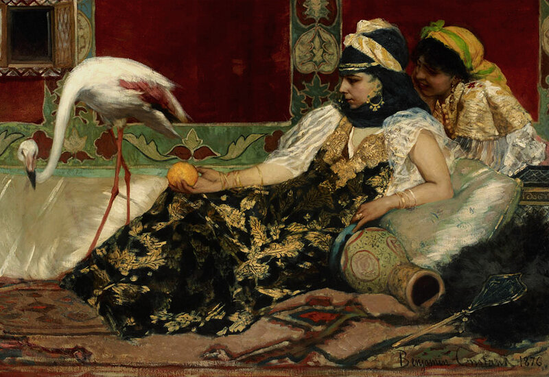 Women with Flamingo