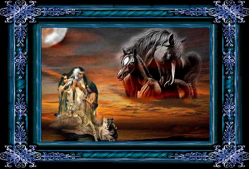 Women with Horses and Leopards