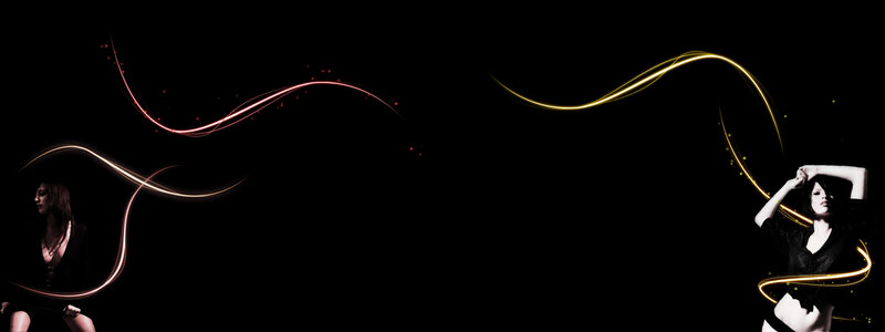 women with light trails