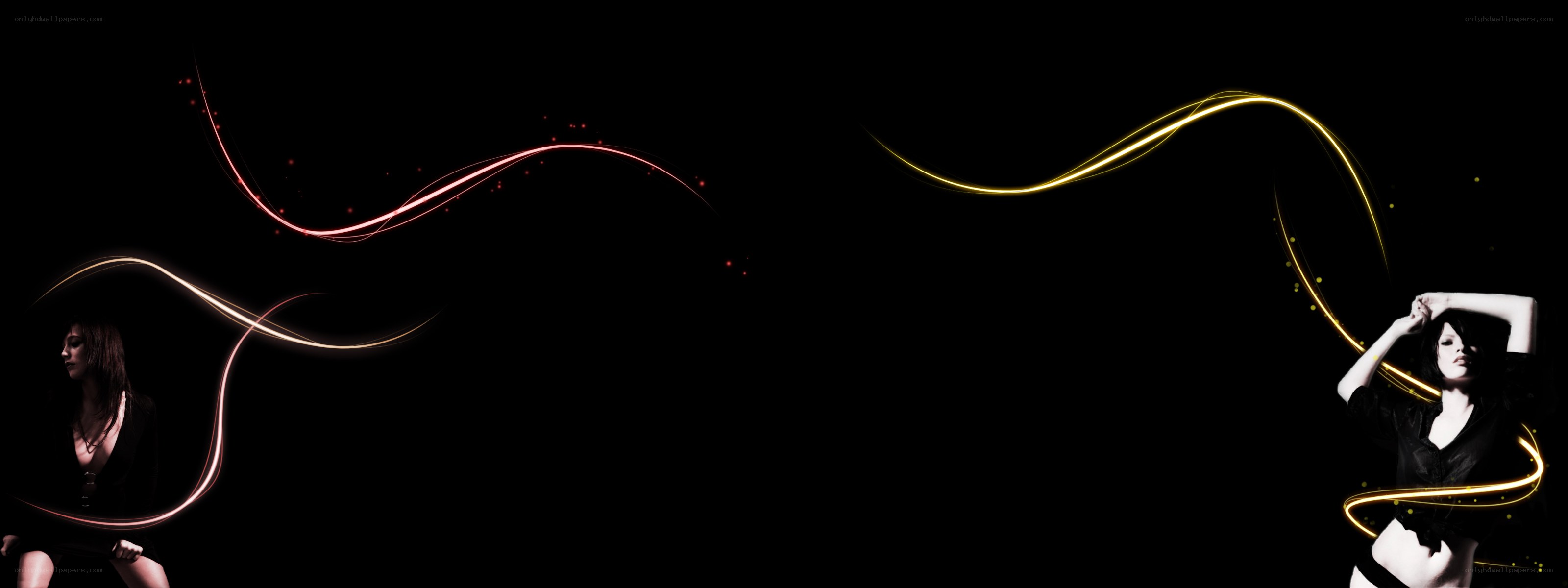 women with light trails