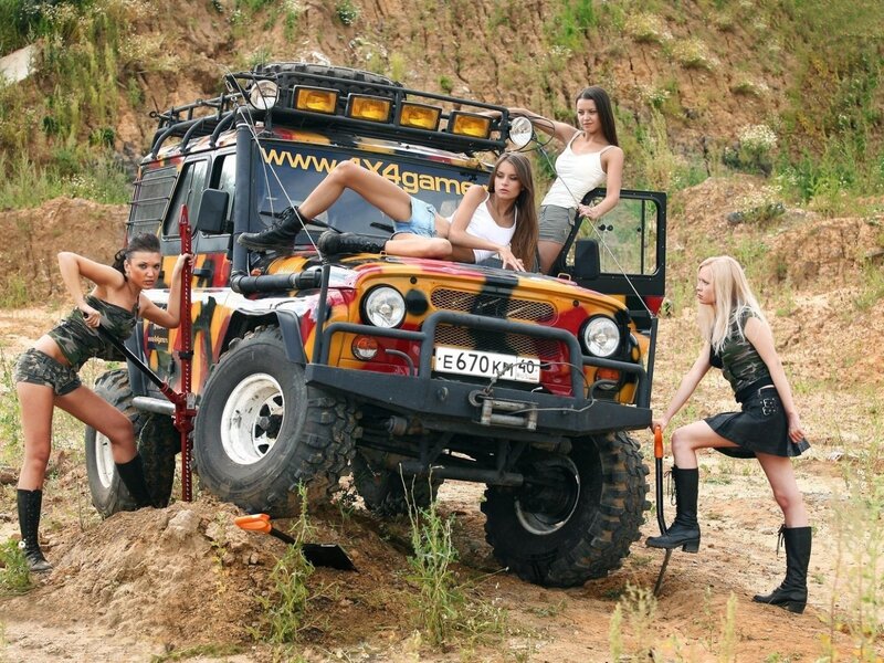 Women with off-road vehicle