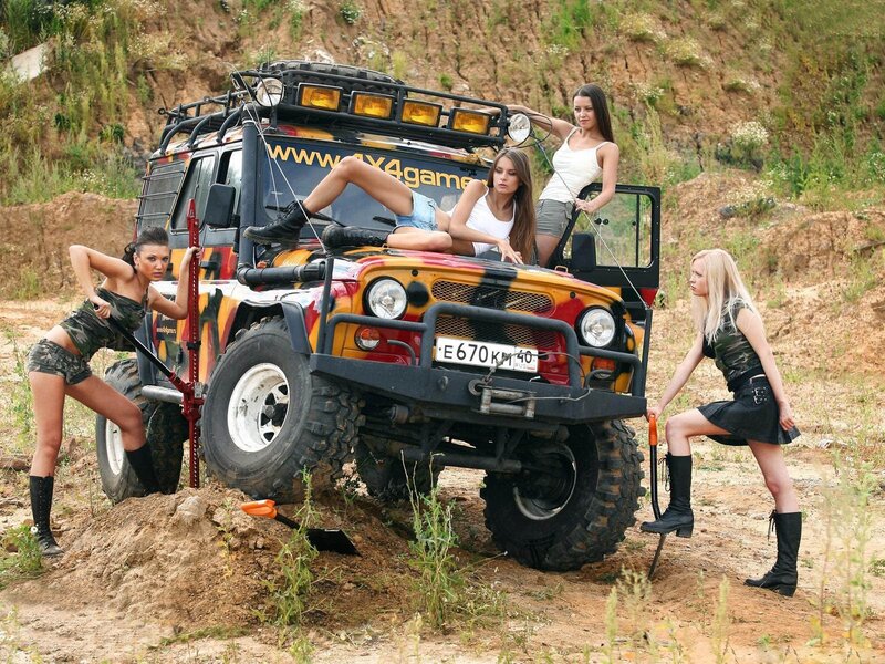Women with off-road vehicle