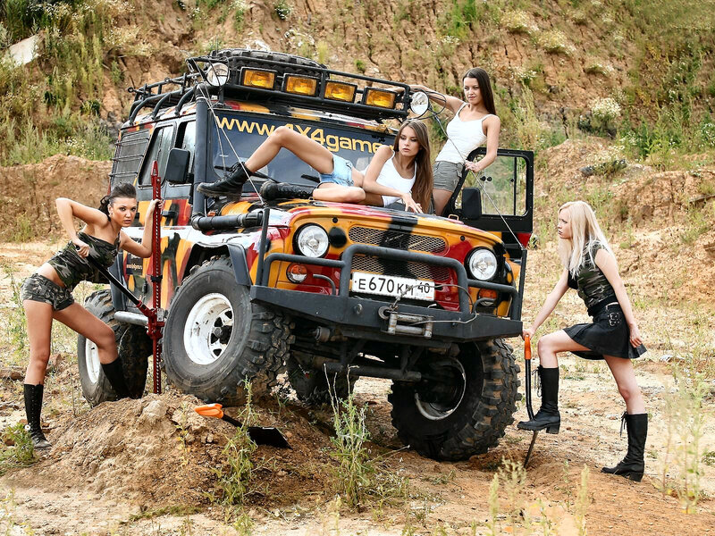 Women with Off-road Vehicle — Orange
