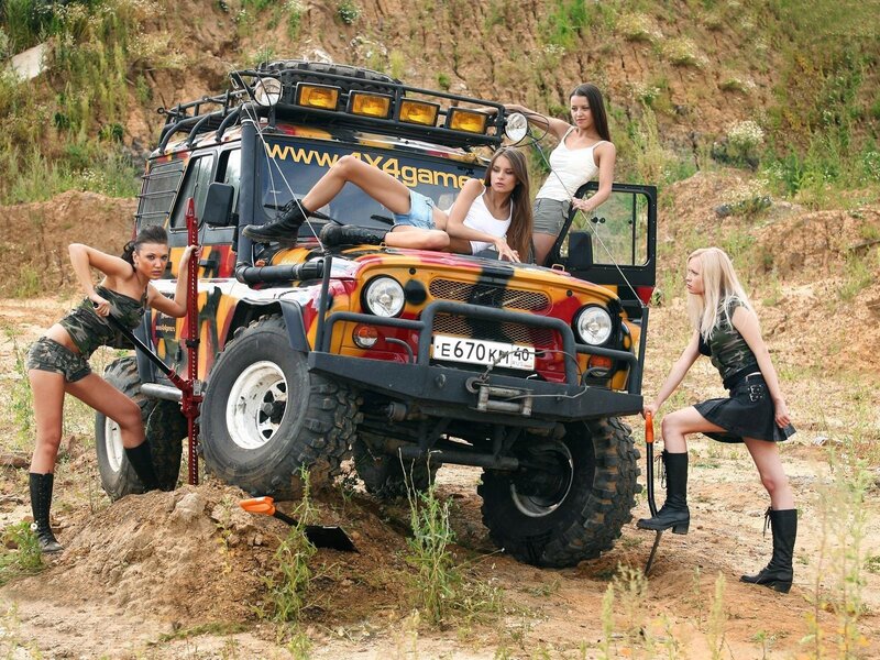 Women with off-road vehicle