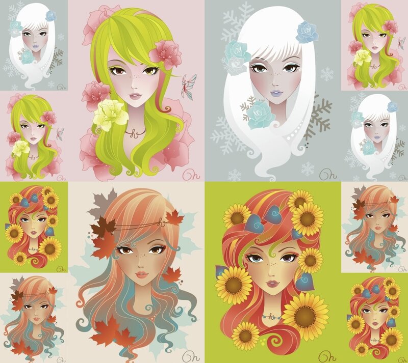 Women with Seasonal Themes