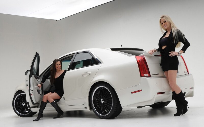Women with white luxury car