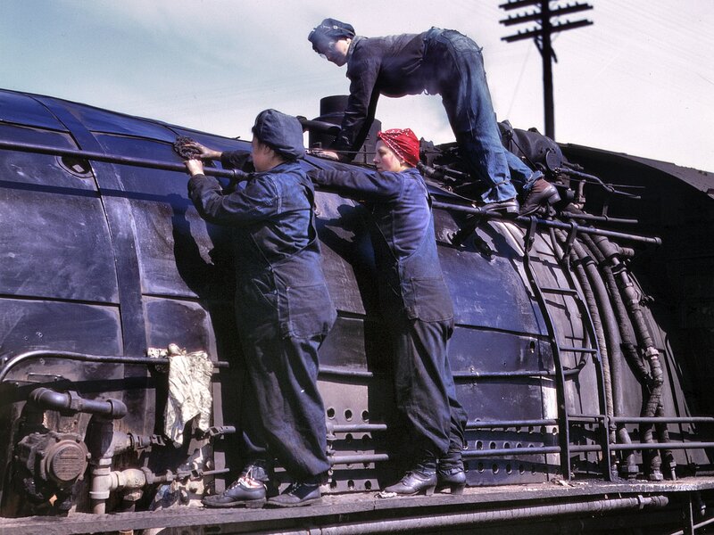 Women Working on Train