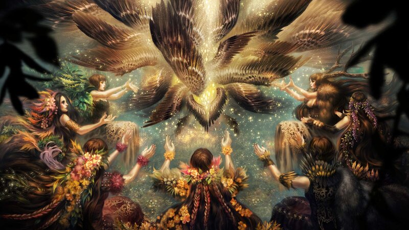 Women Worshipping Bird