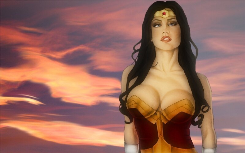 Wonder Woman at sunset