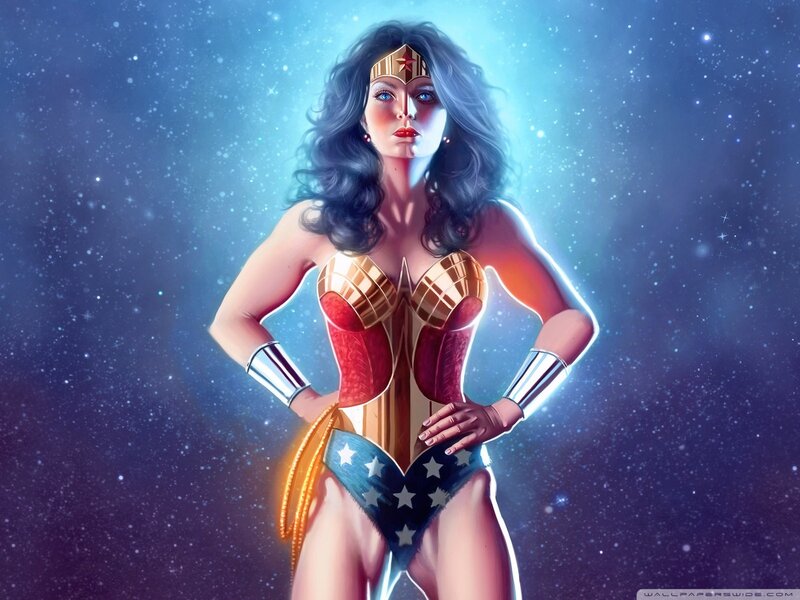 Wonder Woman Character — Blue, Dramatic, Night, Digital Art