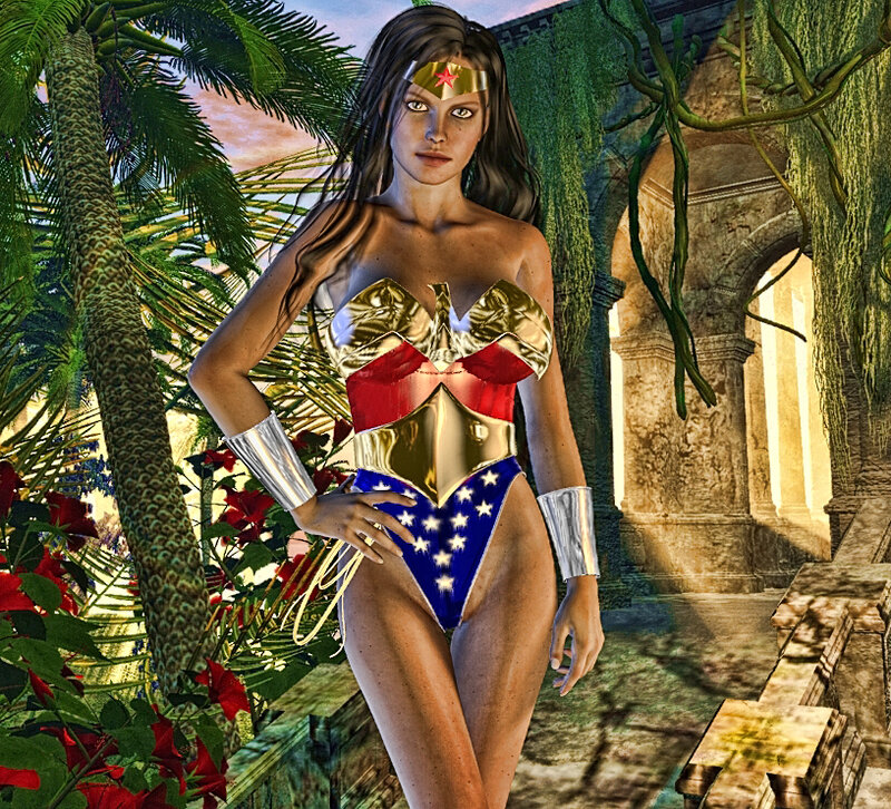 Wonder Woman Character — Blue, Dramatic