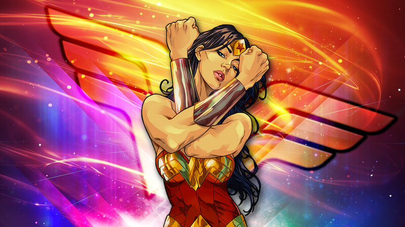 Wonder Woman Character — Red, Dramatic, Digital Art, Wings