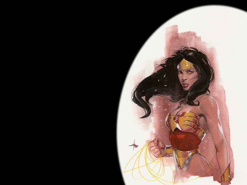 Wonder Woman Character — Red, Dramatic, Illustration