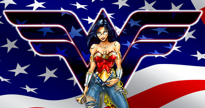 Wonder Woman Character — Red, Patriotic, Comic