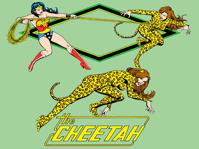 Wonder Woman Fighting Cheetah — Green