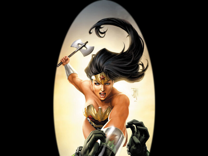 Wonder Woman Holding Axe
