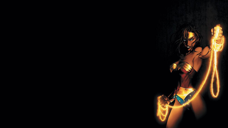 Wonder Woman Holding Lasso — Black