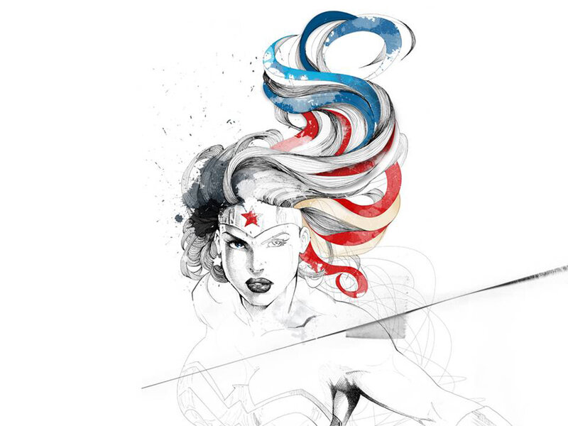 Wonder Woman Illustration — Red