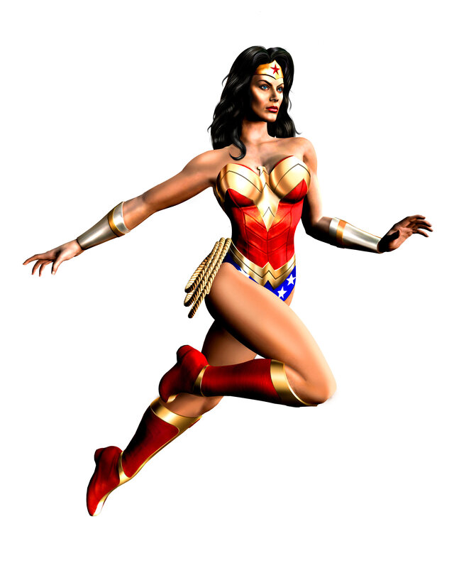 Wonder Woman in action pose