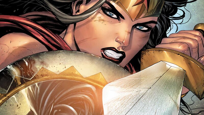 Wonder Woman in Action — Red, Dramatic, Comic, Shield