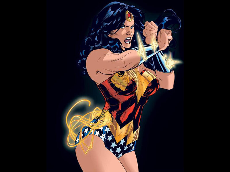 Wonder Woman in Action — Red, Dramatic