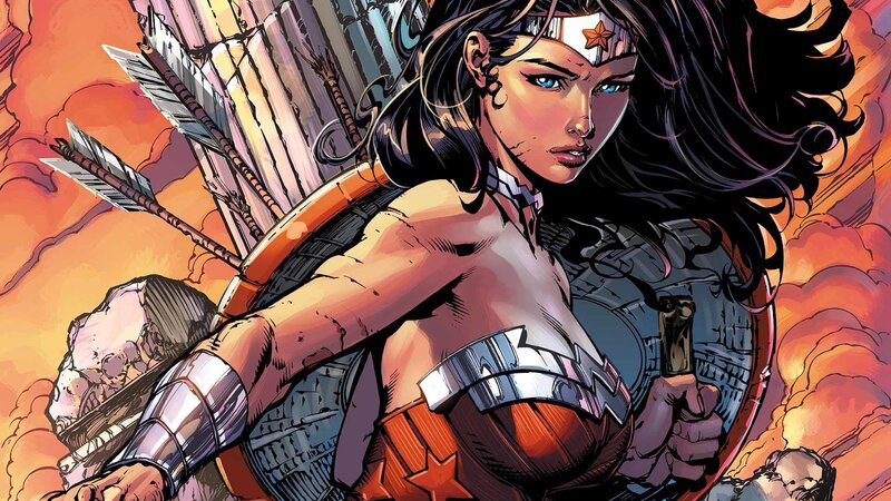 Wonder Woman in Battle — Orange, Dramatic