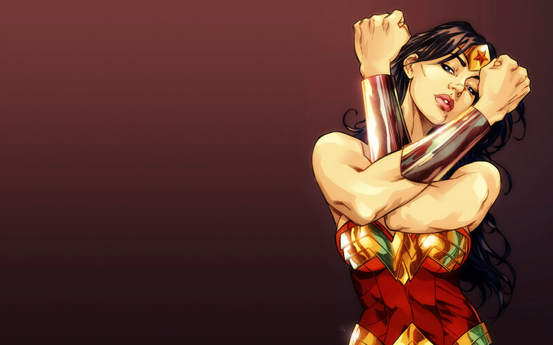 Wonder Woman in heroic pose
