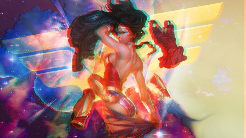 Wonder Woman in Space — Red