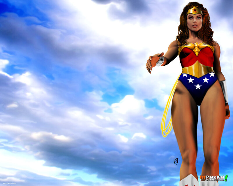 Wonder Woman in the sky