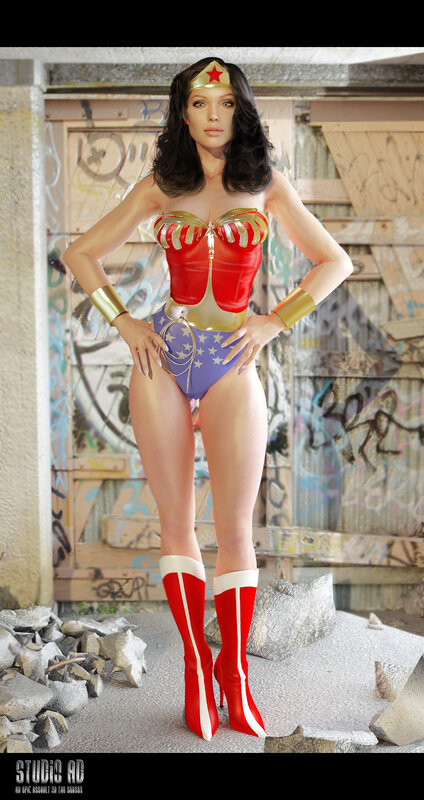 Wonder Woman in urban setting