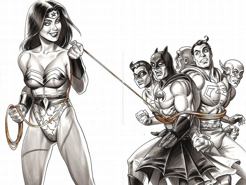 Wonder Woman leading heroes