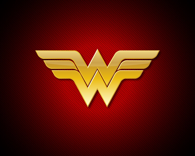 Wonder Woman logo on red background