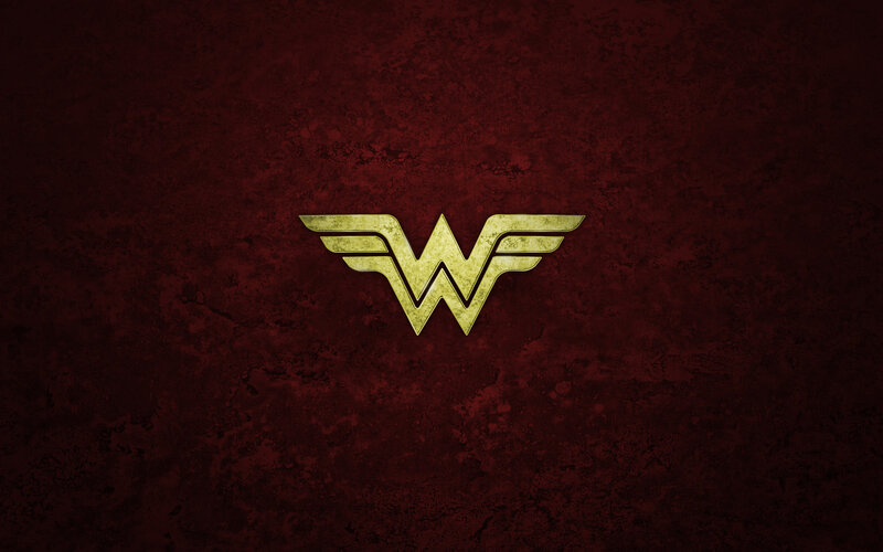 Wonder Woman logo on red background