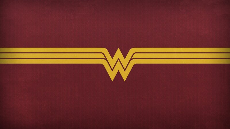 Wonder Woman logo on red background