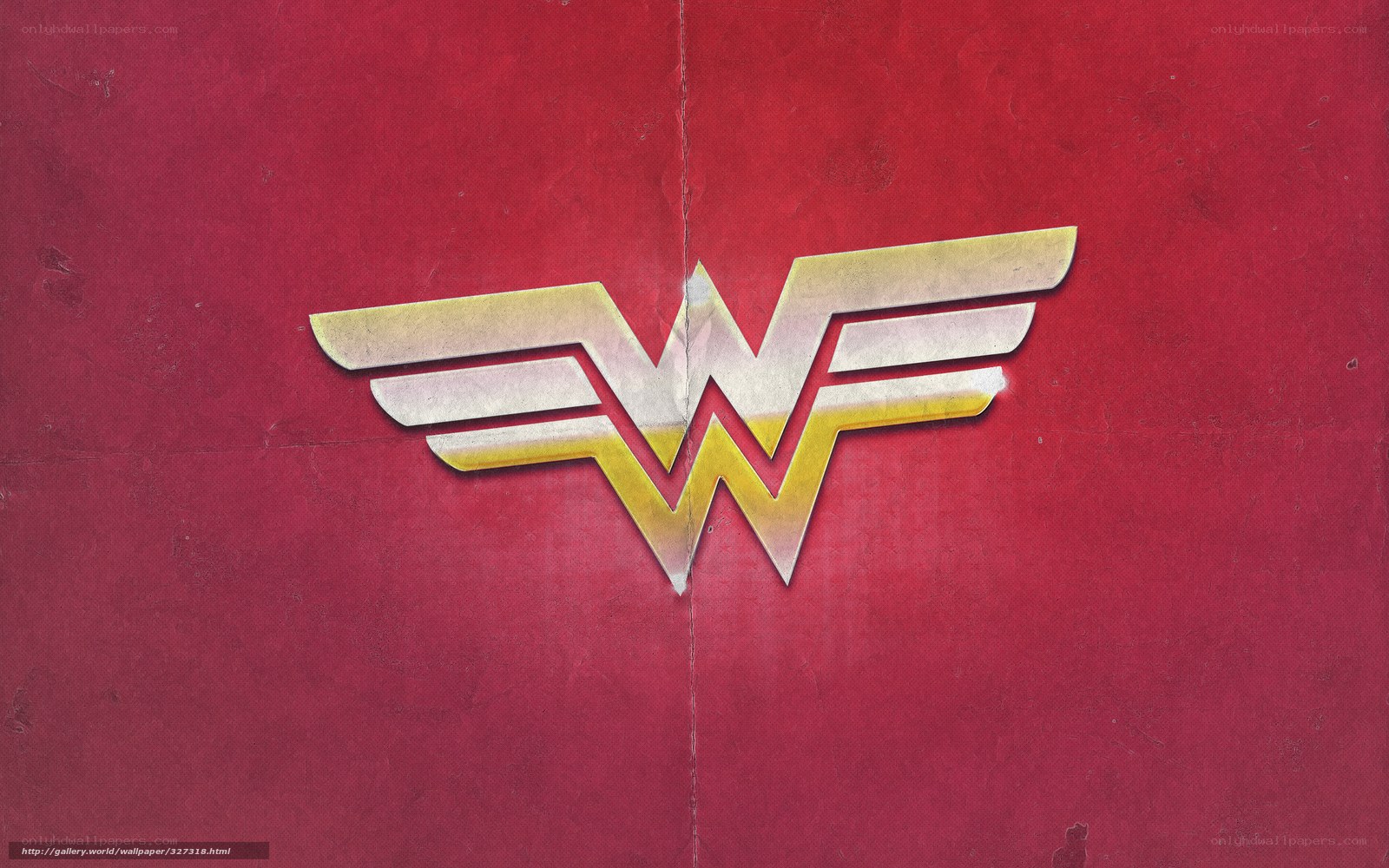 Wonder Woman logo on red background