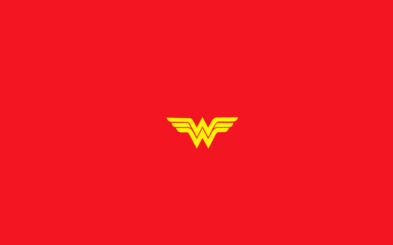Wonder Woman logo on red