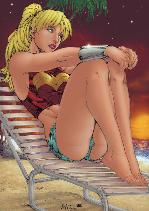 Wonder Woman on beach