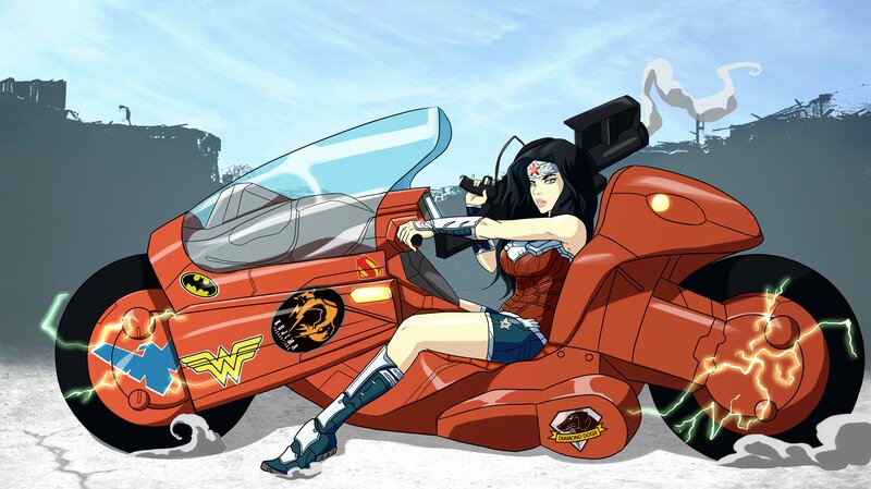 Wonder Woman on Motorcycle
