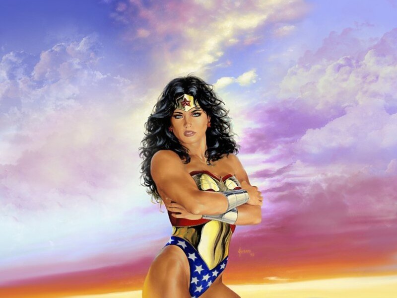 Wonder Woman stands confidently