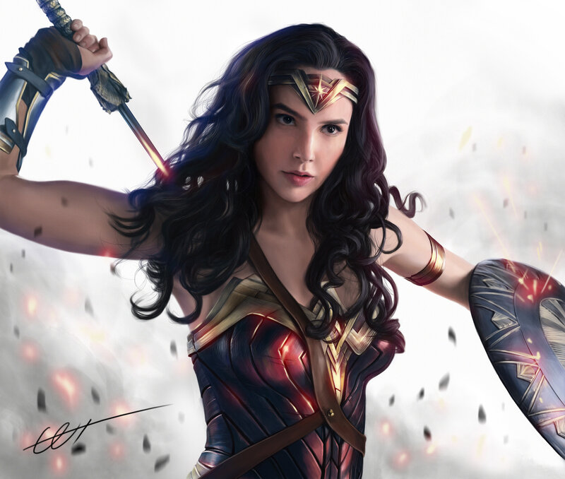 Wonder Woman with Sword — Red