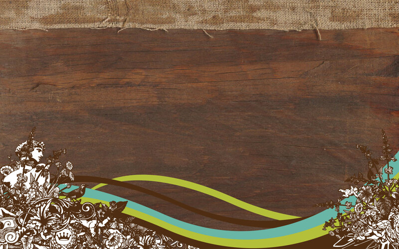 wood and floral design background