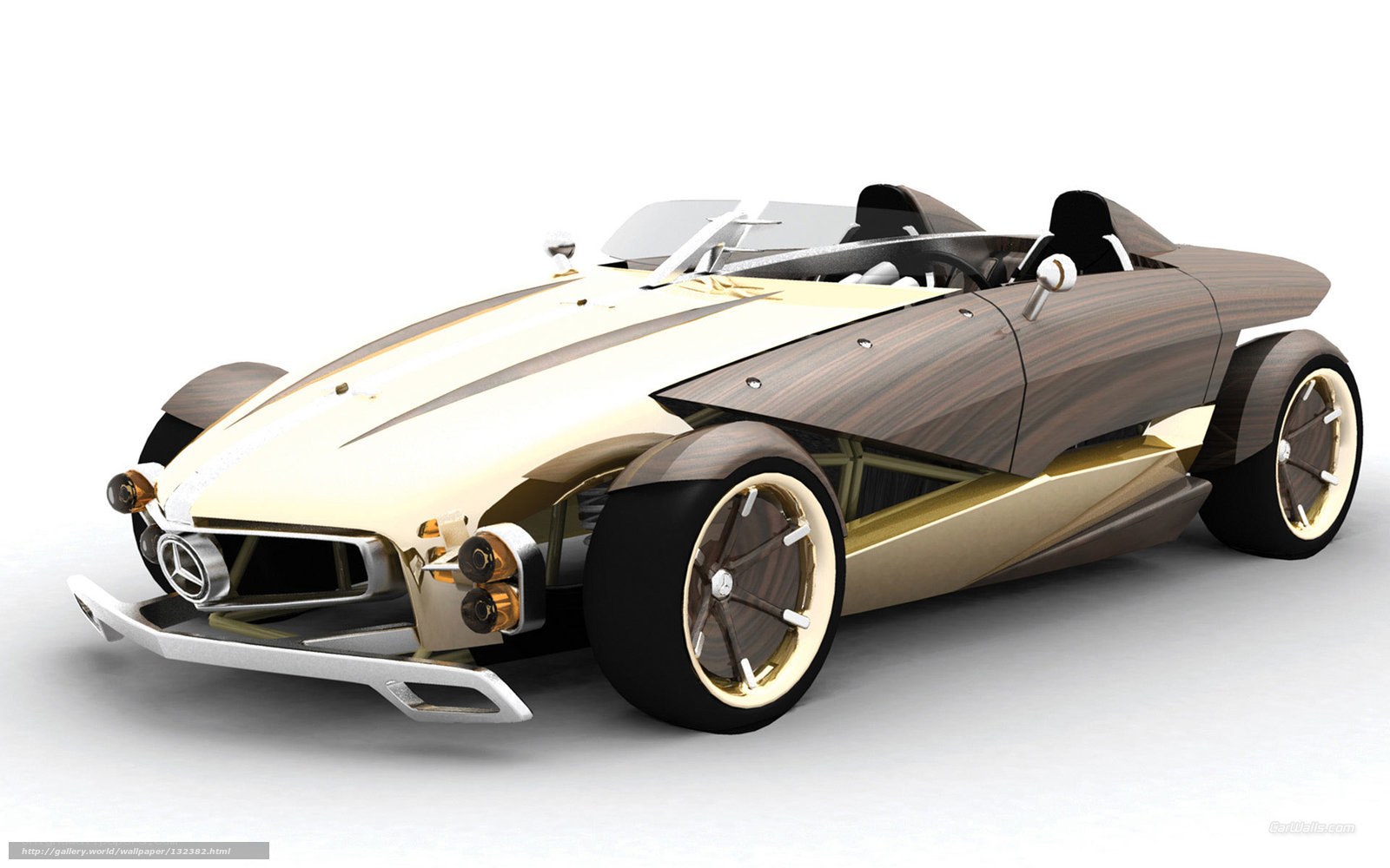 wood and gold concept car