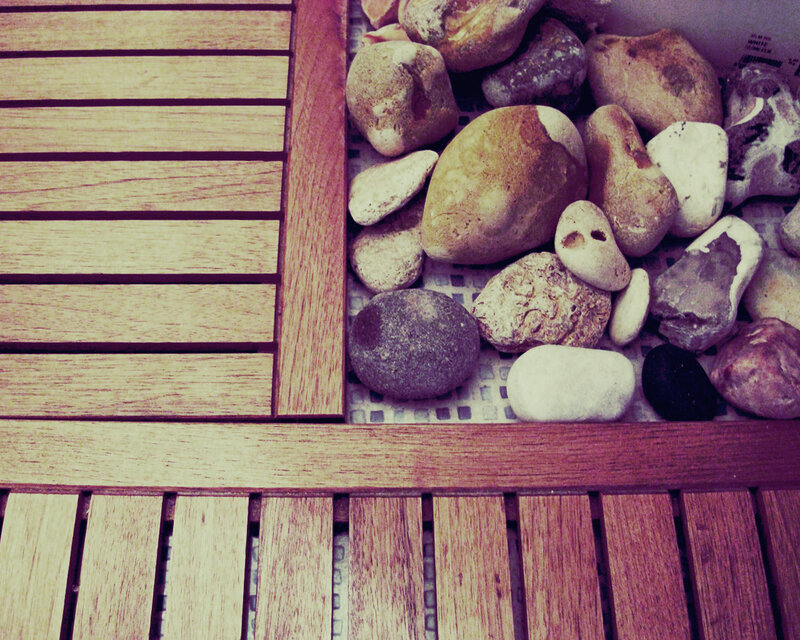 wood and stones close-up