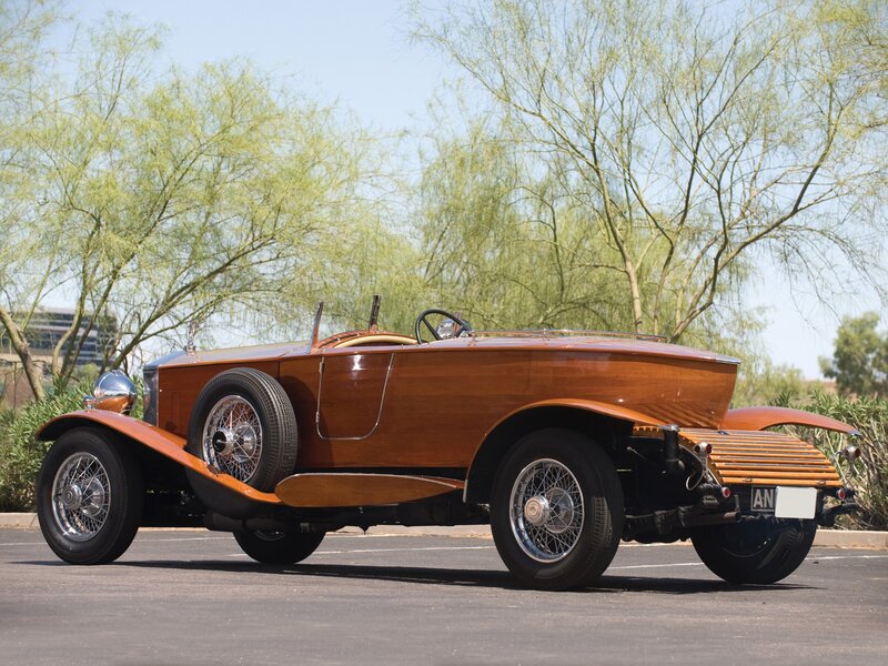 Wood-bodied vintage car