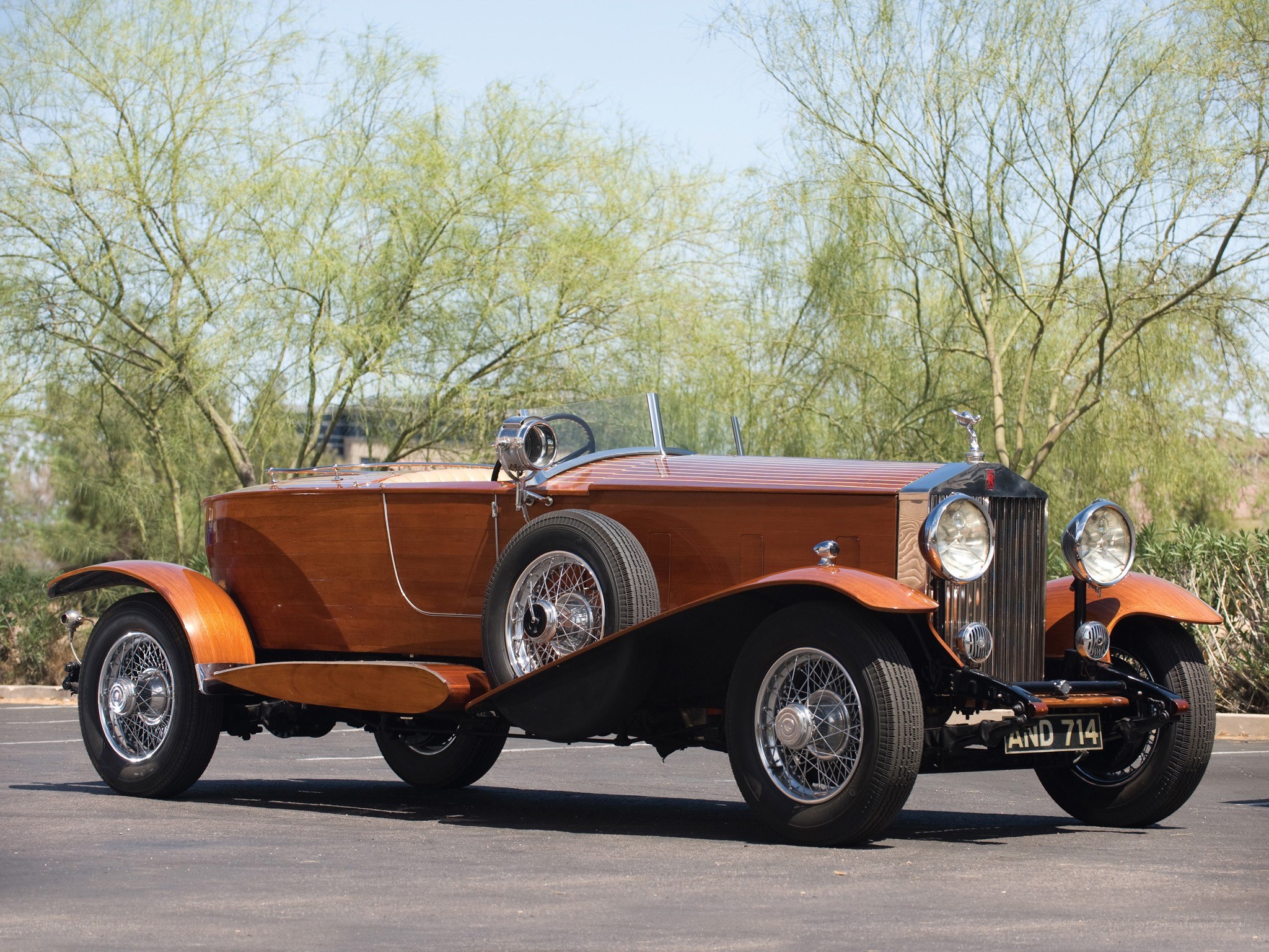 Wood-bodied vintage Rolls-Royce