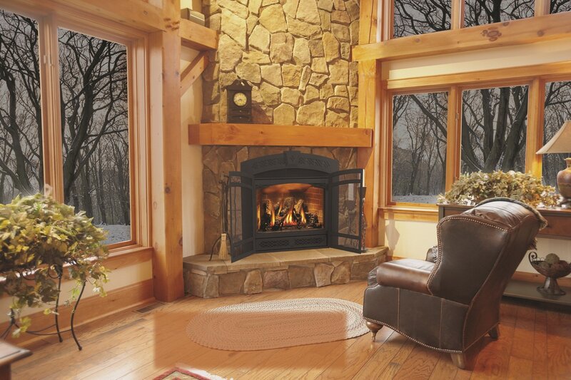 Wood-burning Fireplace — Brown