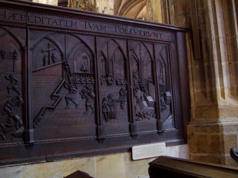 wood carving in church