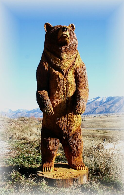 wood carving of a bear